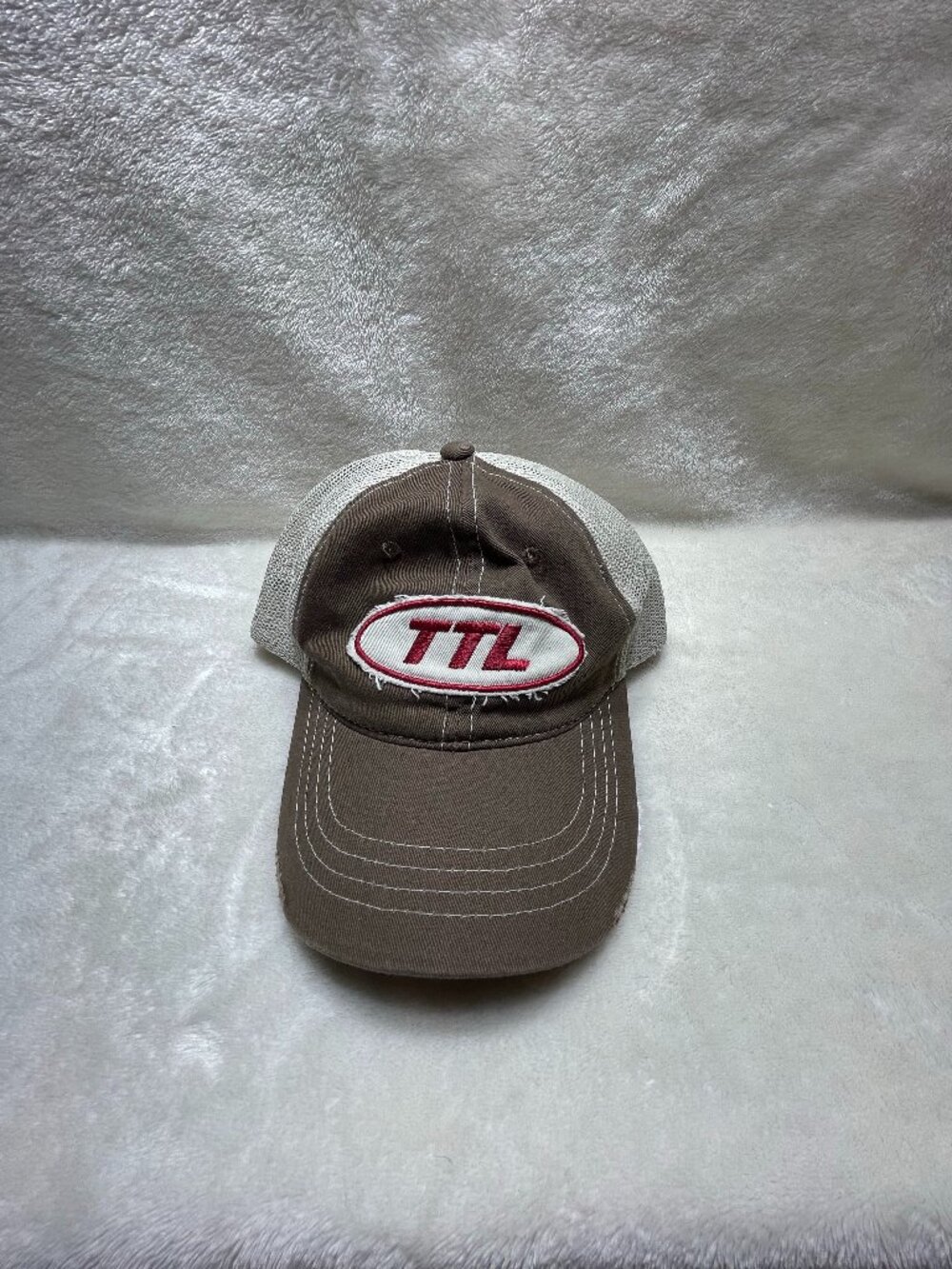 Southern Point Co TTL Trucker Hat Brown Tan Mesh Snapback Distressed Patch Cap